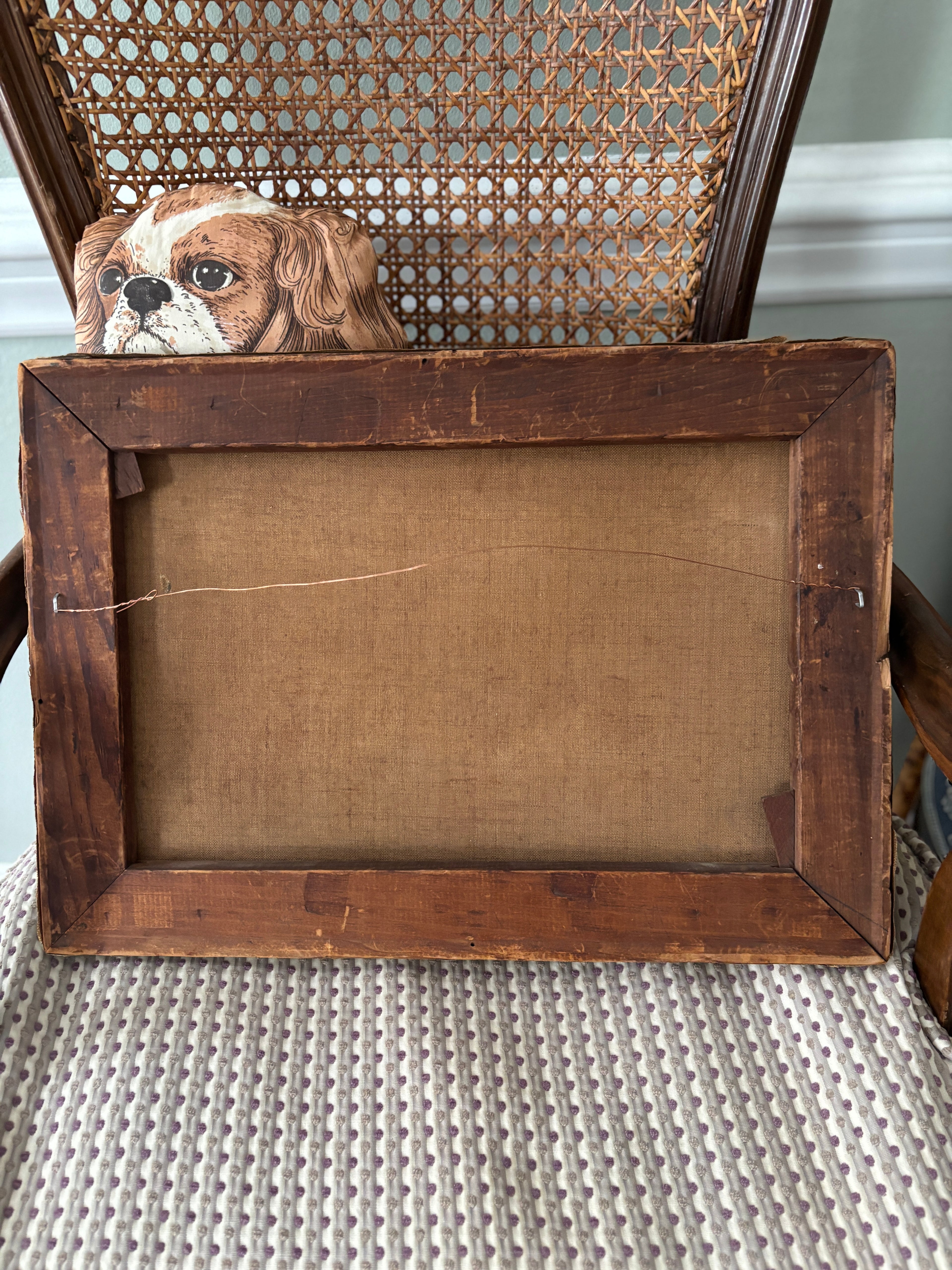 Antique pastoral sheep oil painting
