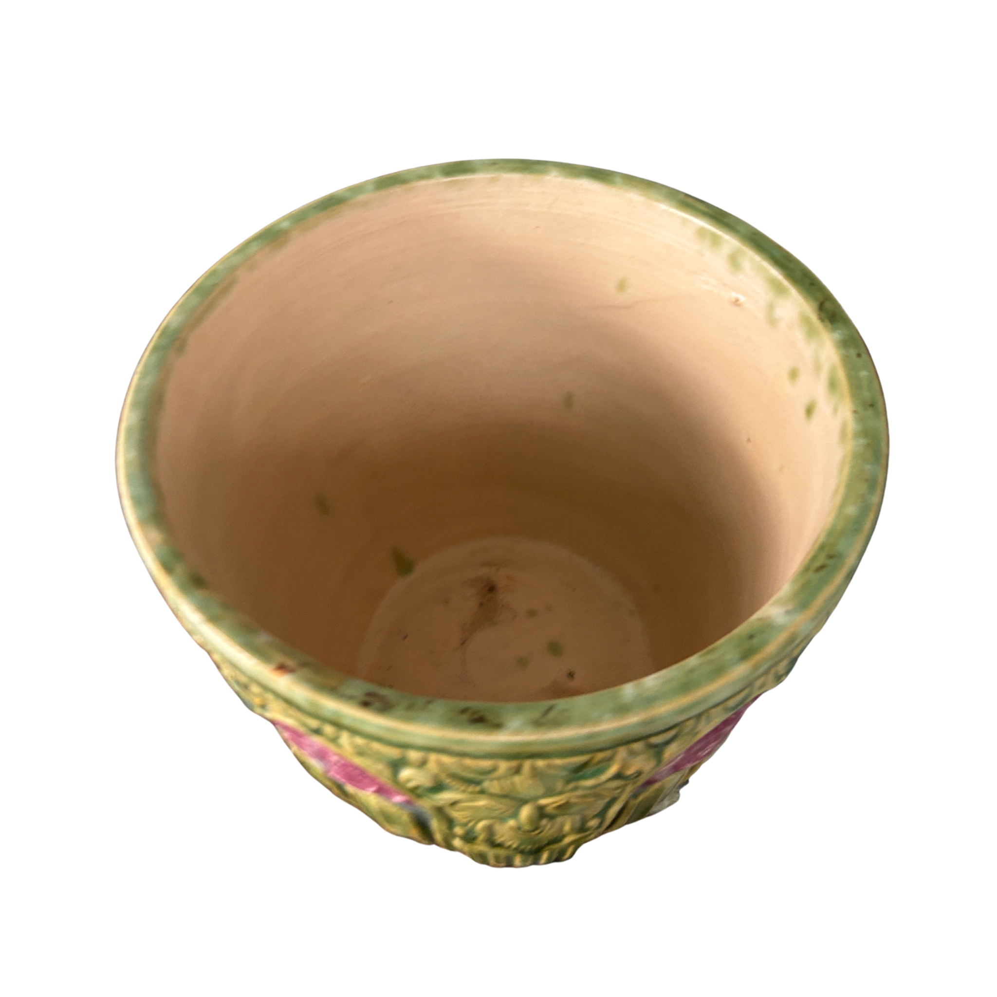 Antique Brush-McCoy Satyr & Roses Cachepot