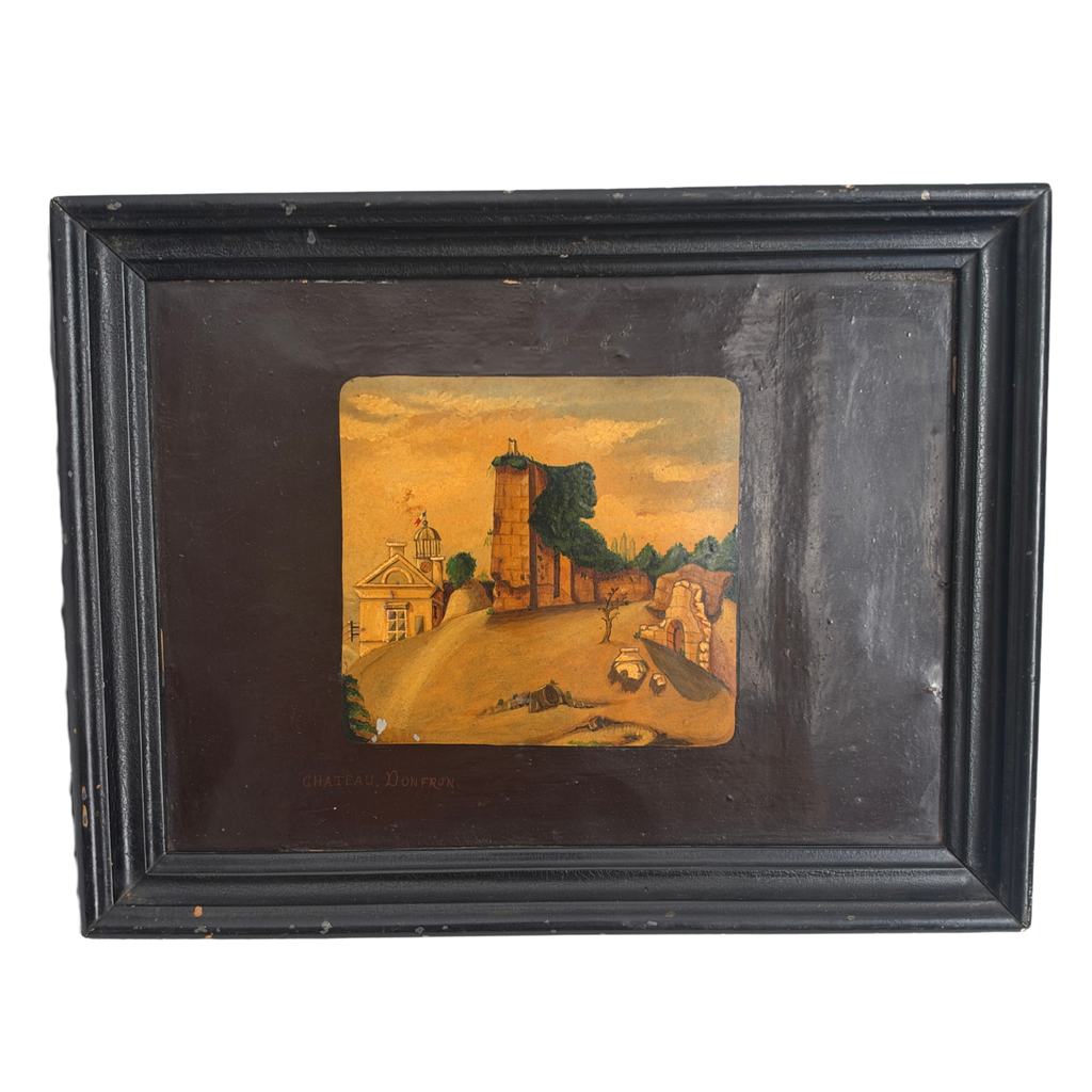 Antique French Oil Painting of Château de Domfront