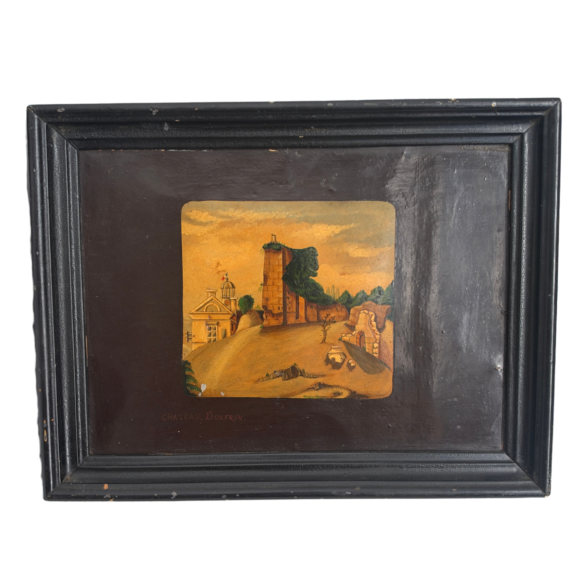 Antique French Oil Painting of Château de Domfront