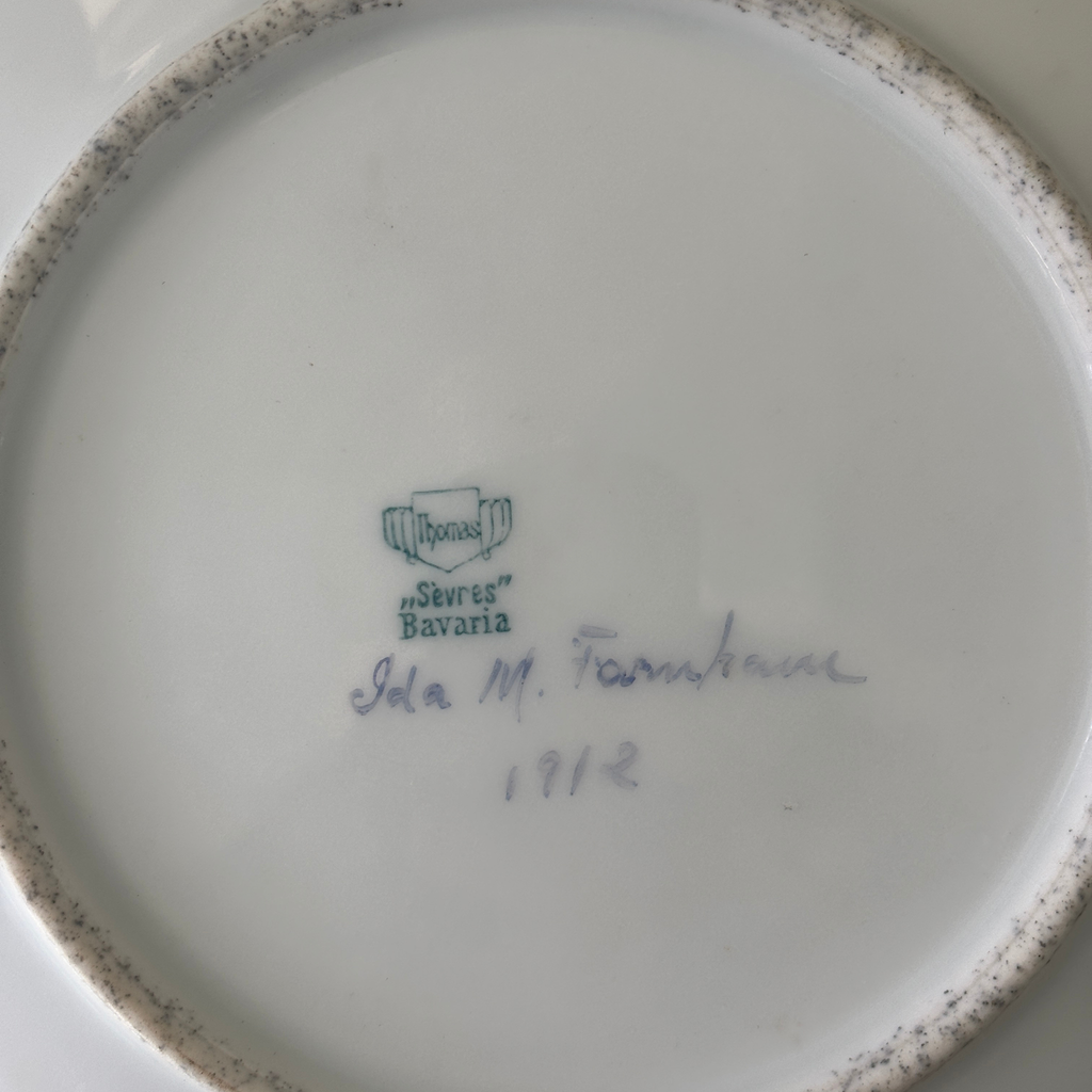 Antique Hand-Painted Seashell Plate