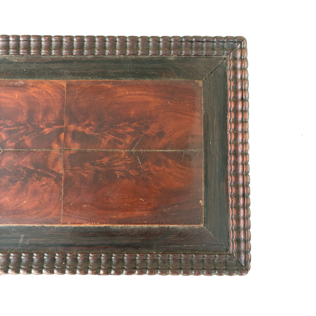 Antique Wood Keepsake Box with American Flag Motif