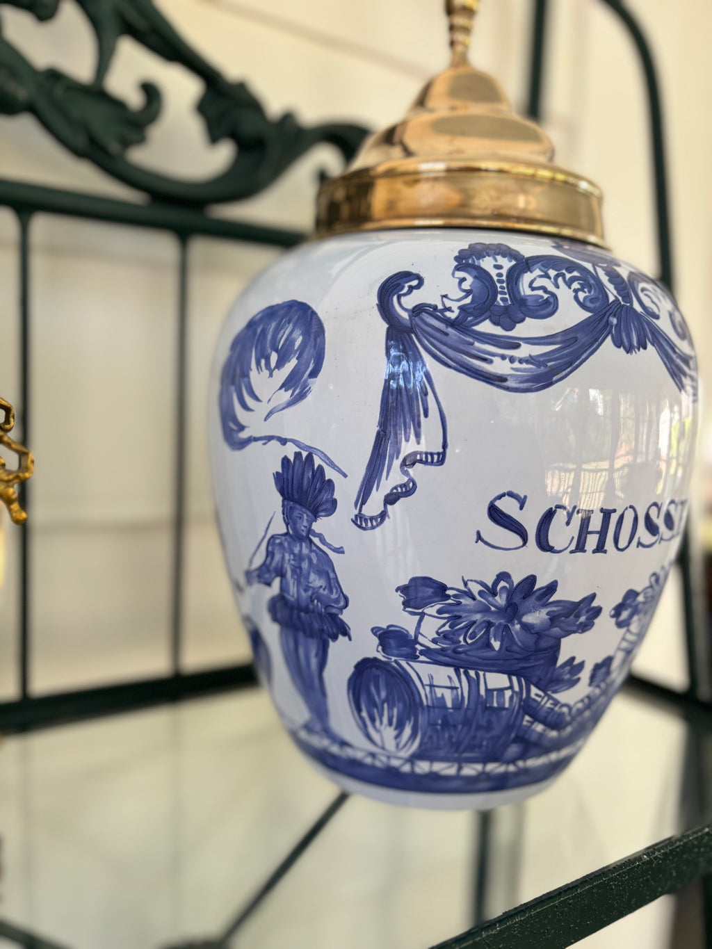 Delft-style Tobacco Jar by Mottahedeh