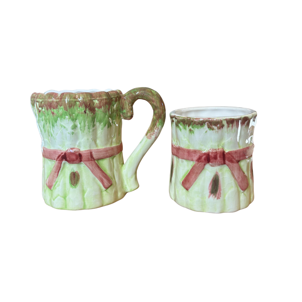 Vintage 1990 Asparagus Creamer and Stirrer Cup