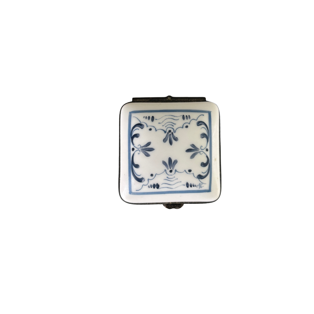 Vintage Blue and White Limoges Trinket Box