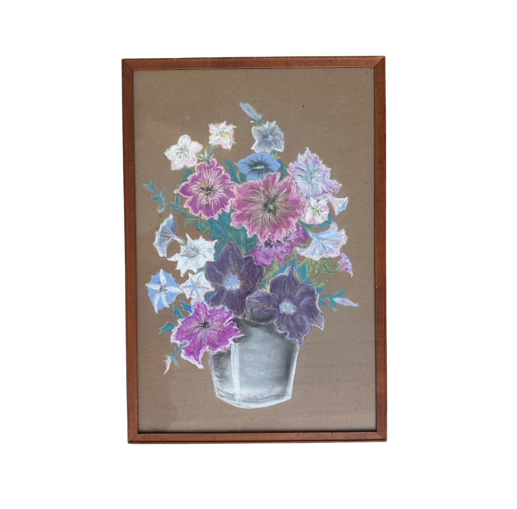 Vintage Framed Floral Pastel
