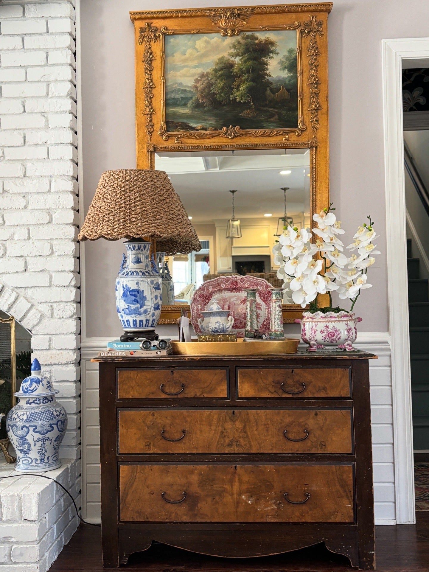Blue and White Chinoiserie Table Lamp