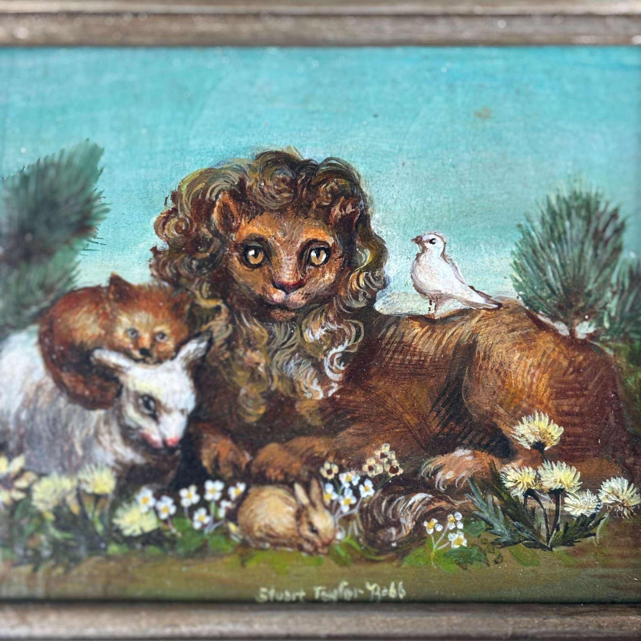 Original Stuart Taylor Rabb Whimsical Animal Painting
