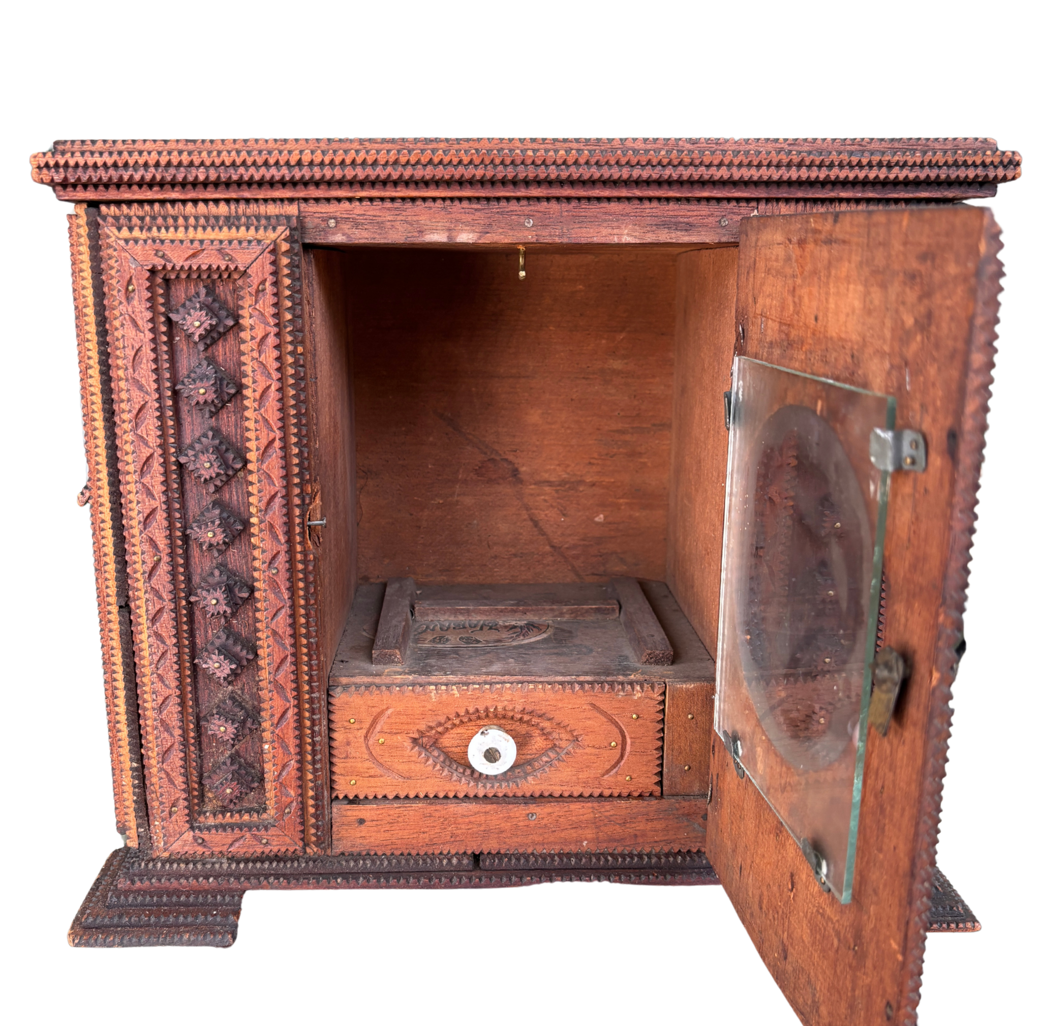 Early 20th Century Tramp Art Jewelry Box
