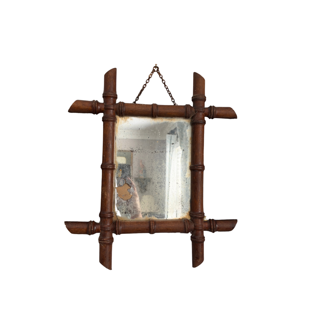 Antique French Faux Bamboo Mirror