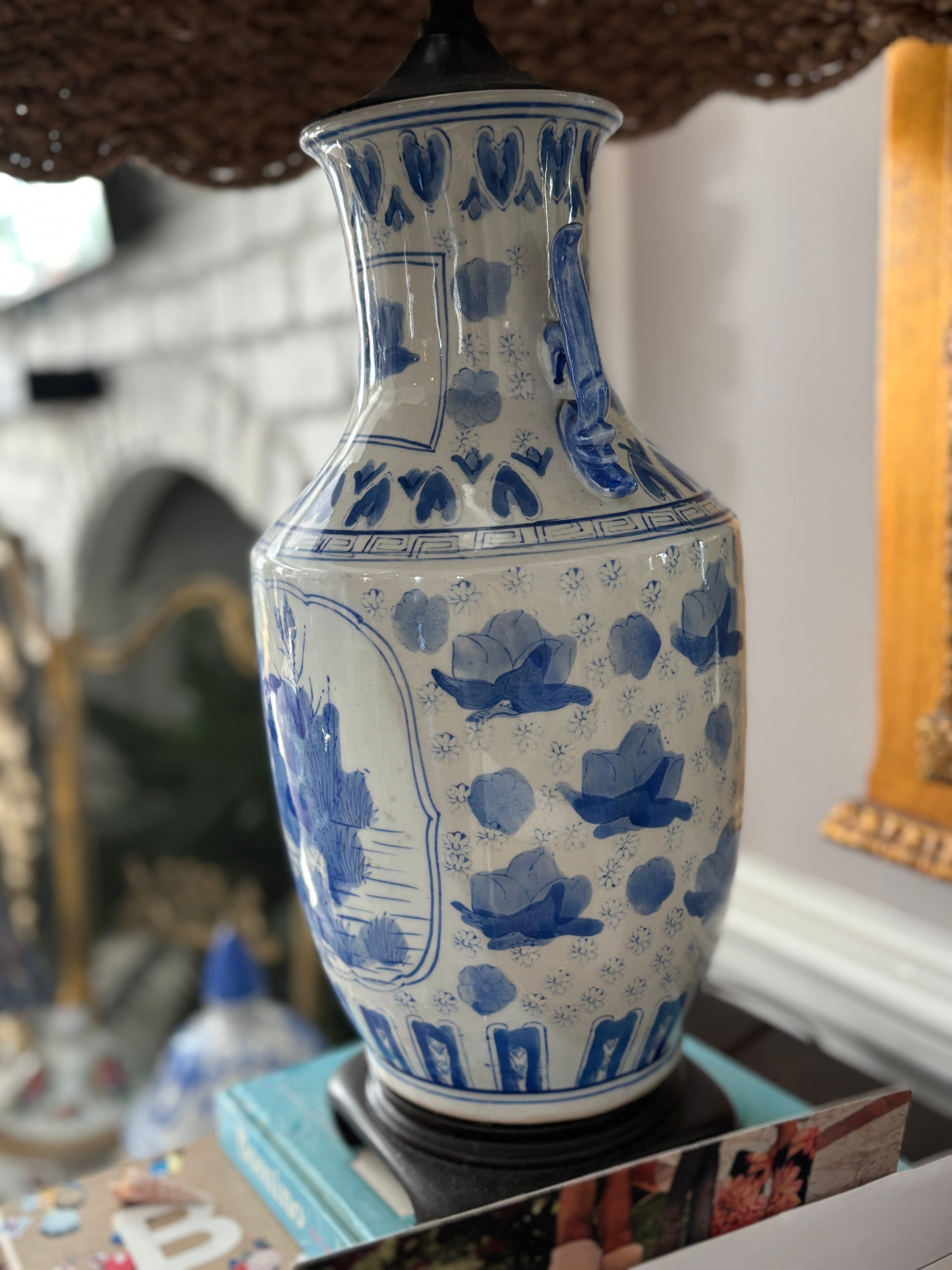 Blue and White Chinoiserie Table Lamp