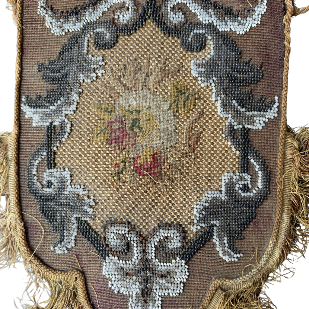 Pair of Antique Beaded Fireplace Face Screens