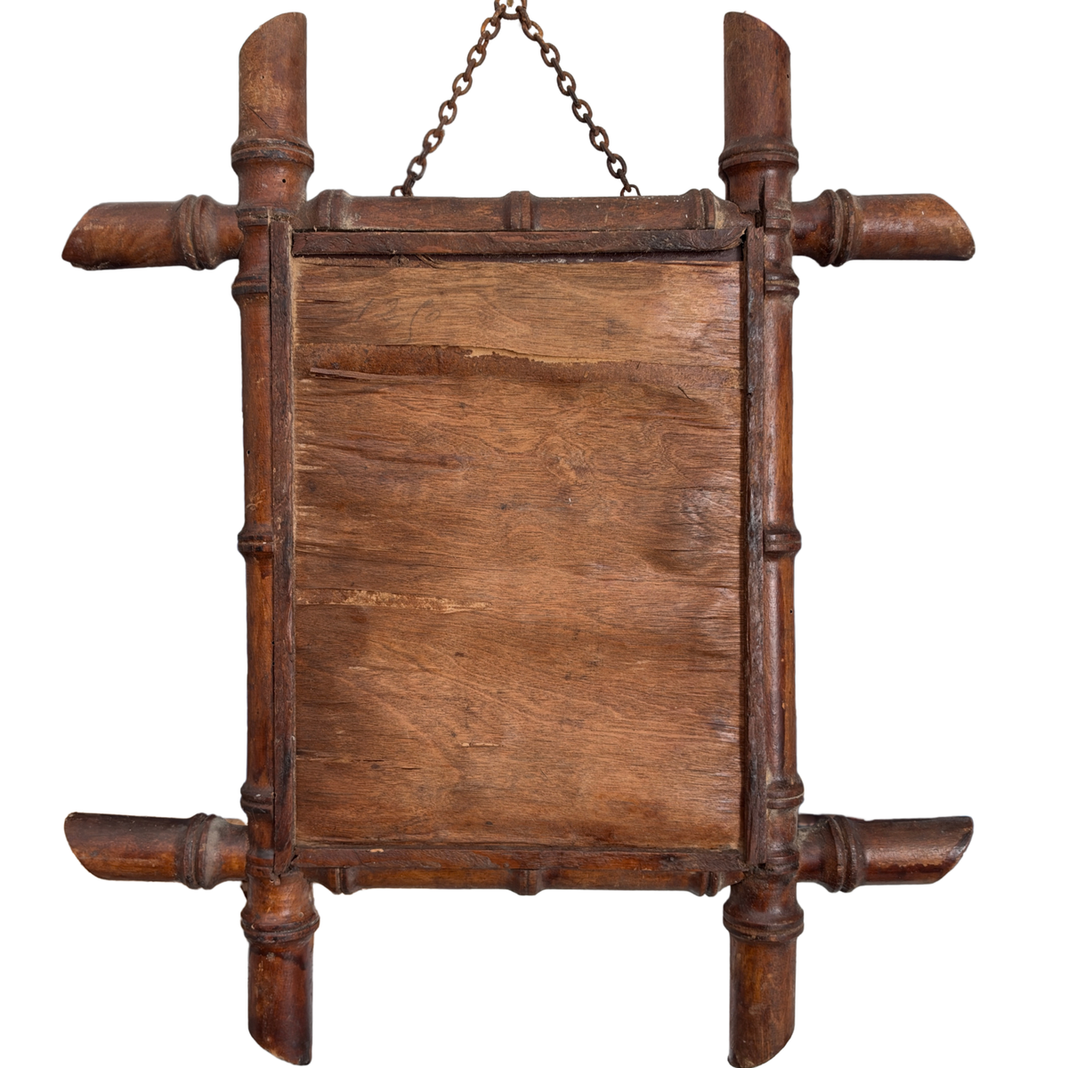 Antique French Faux Bamboo Mirror