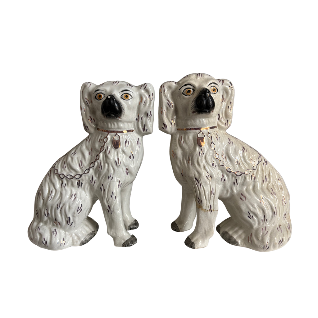 Vintage Purple Luster Staffordshire Dogs