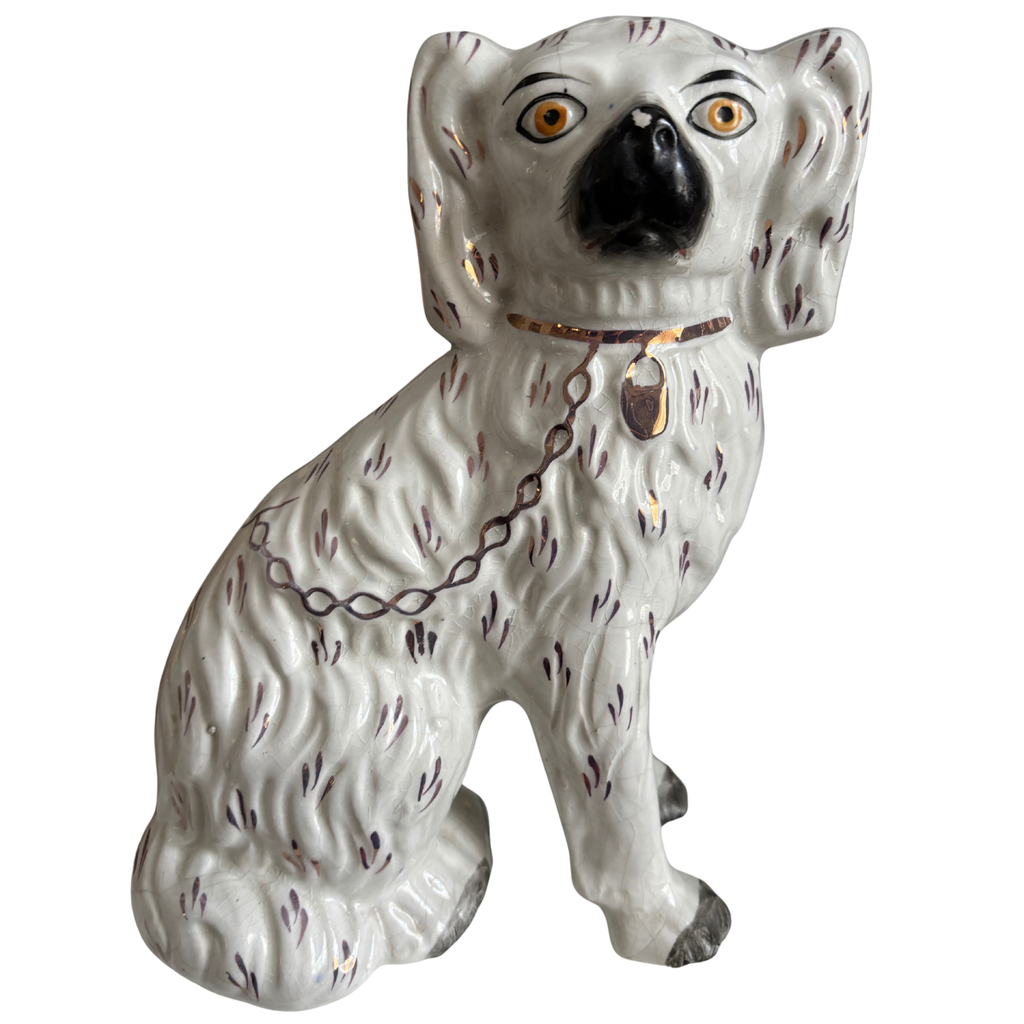 Vintage Purple Luster Staffordshire Dogs