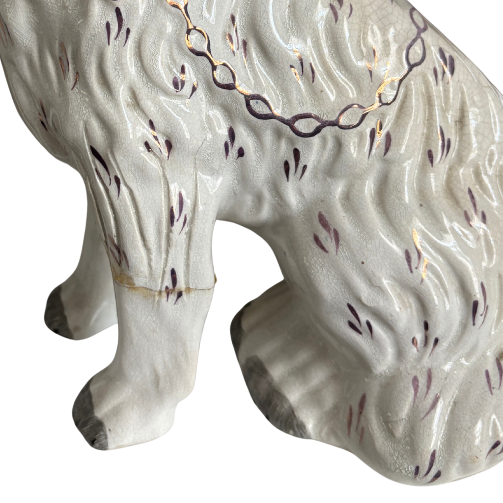Vintage Purple Luster Staffordshire Dogs