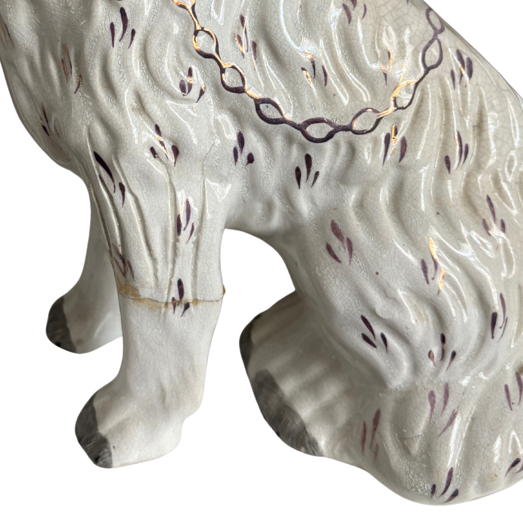 Vintage Purple Luster Staffordshire Dogs