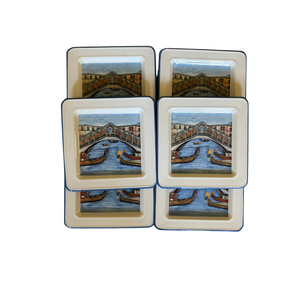 Vintage Brunelli Italian salad plates of Venice
