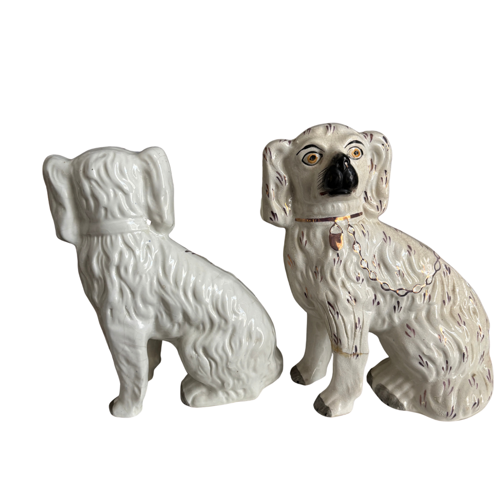 Vintage Purple Luster Staffordshire Dogs