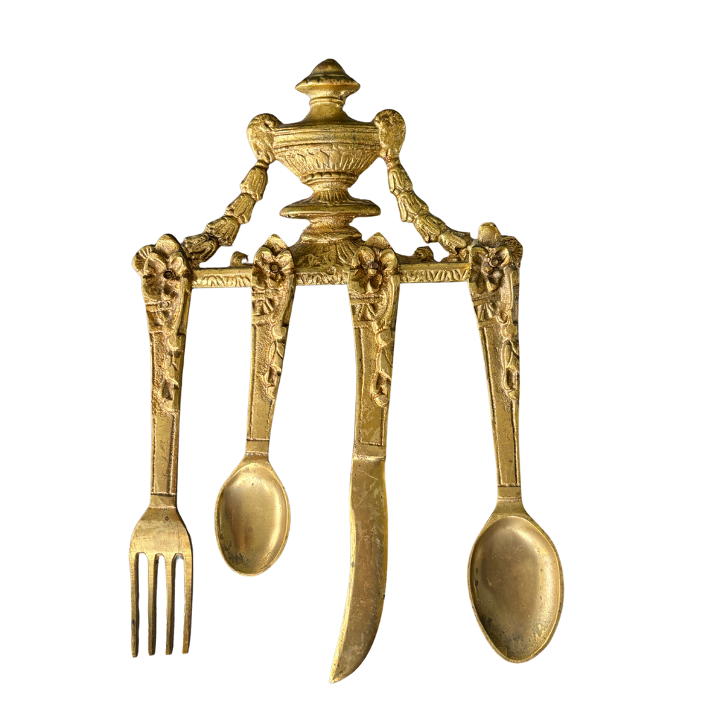 Brass Hanging Utensil Set