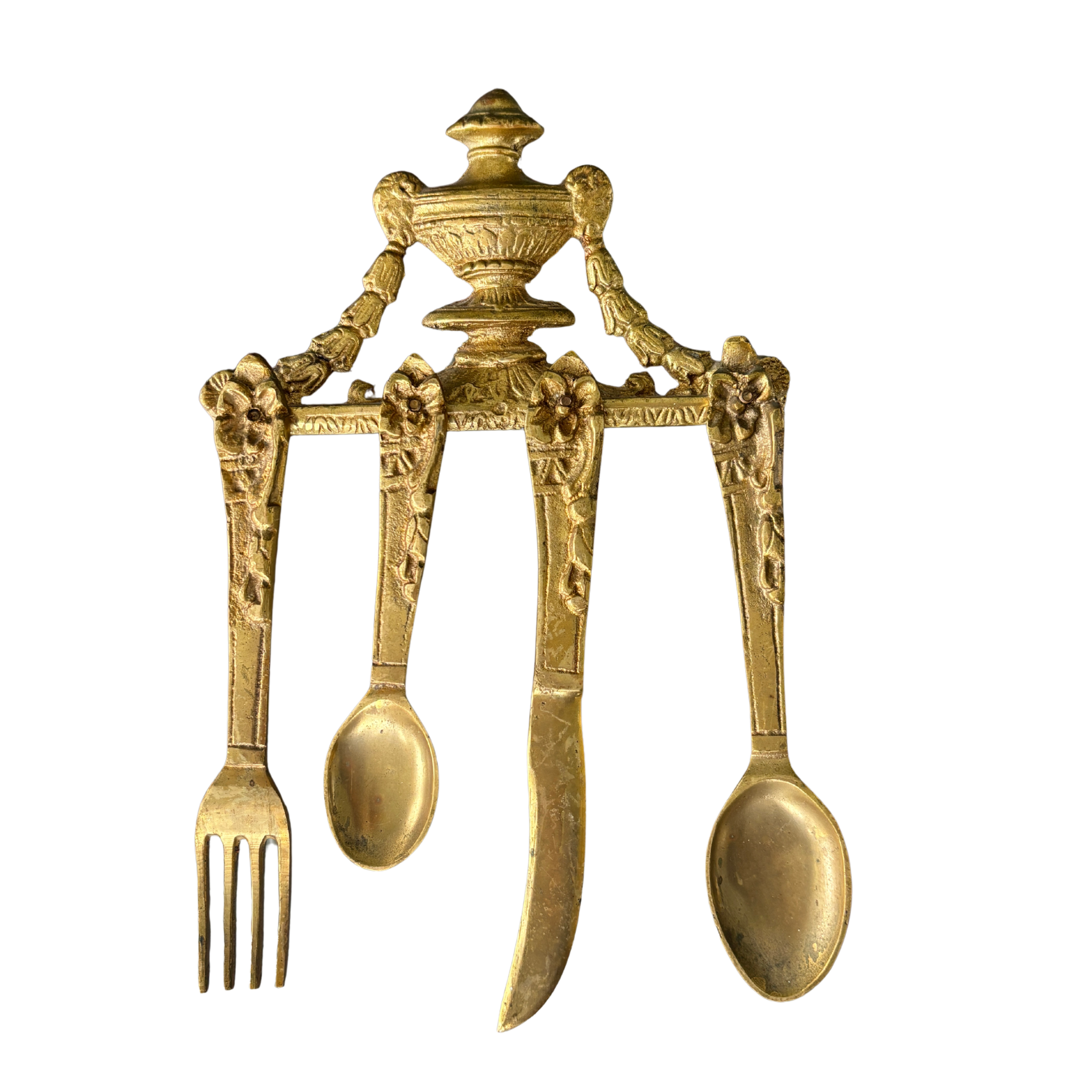 Brass Hanging Utensil Set