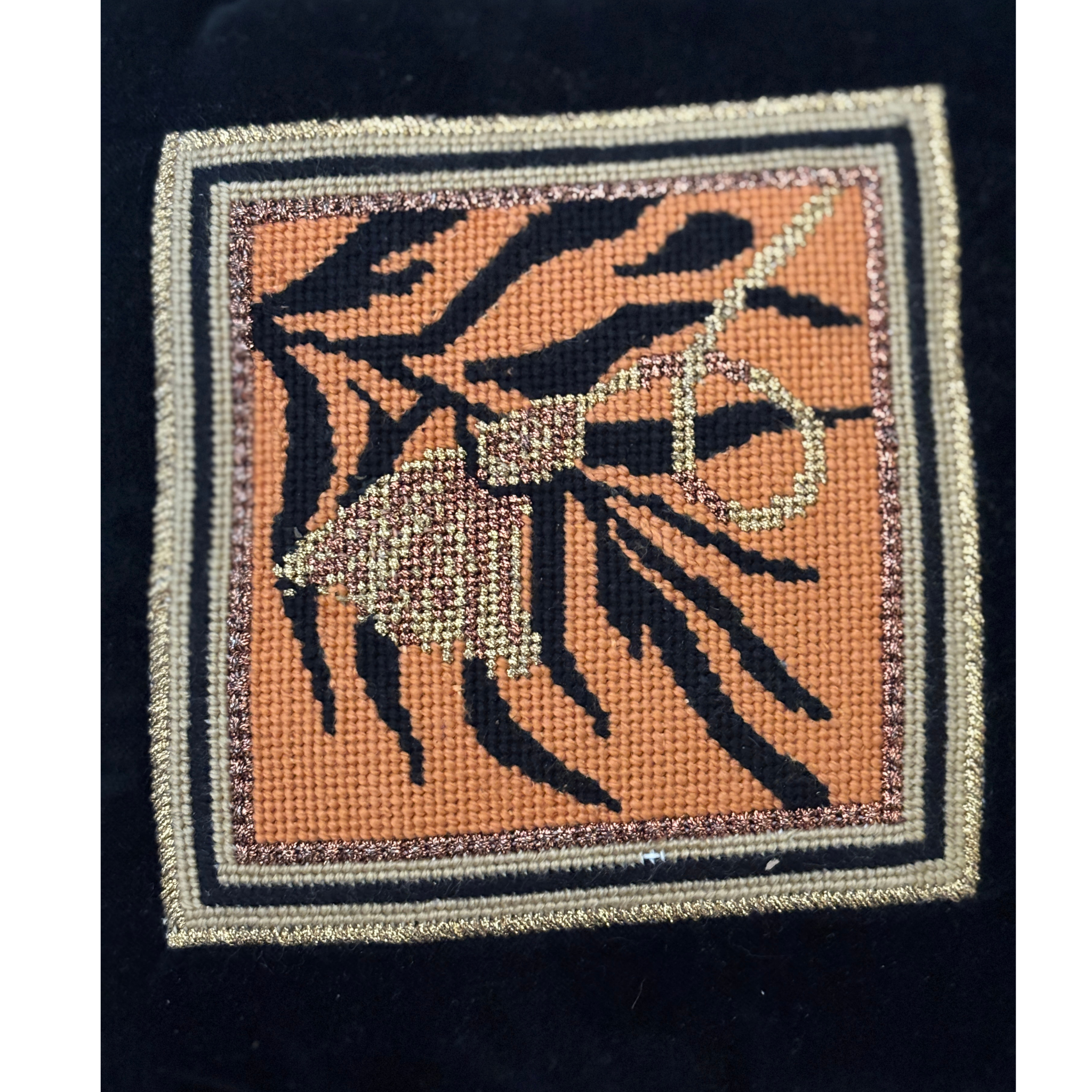 Vintage Tassel Needlepoint Pillow