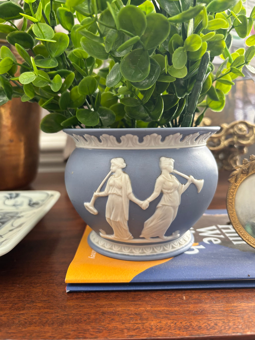 Wedgwood-Style Lavendar Blue Cachepot