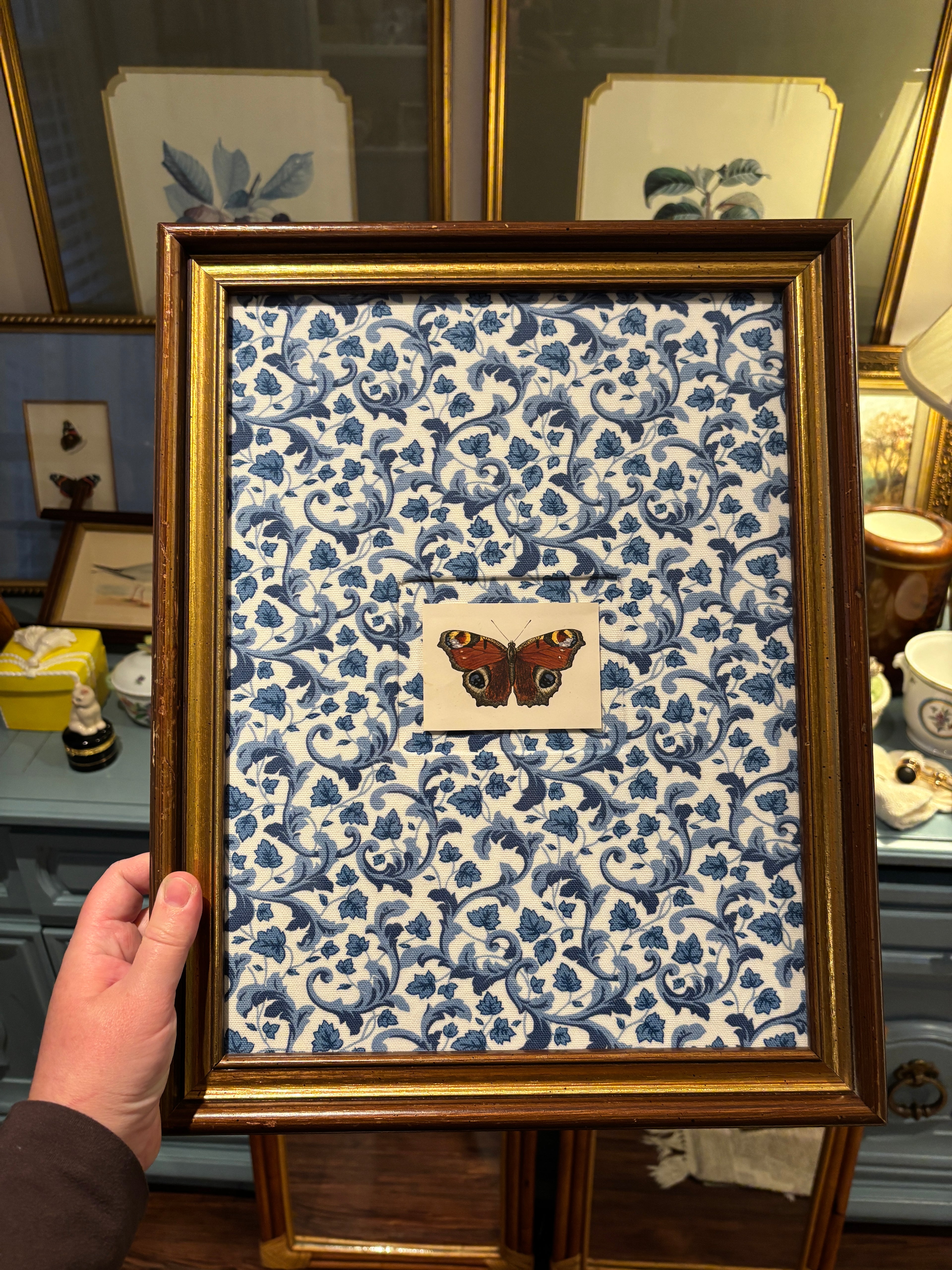 Blue fabric butterfly