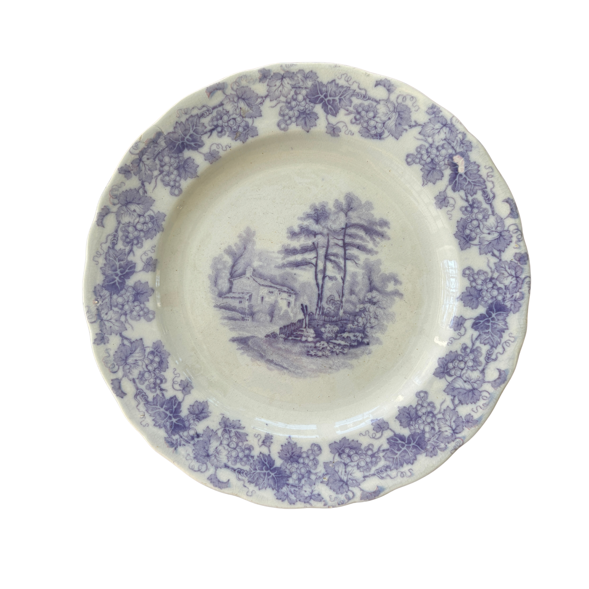 Vintage English Lilac Transferware Plates