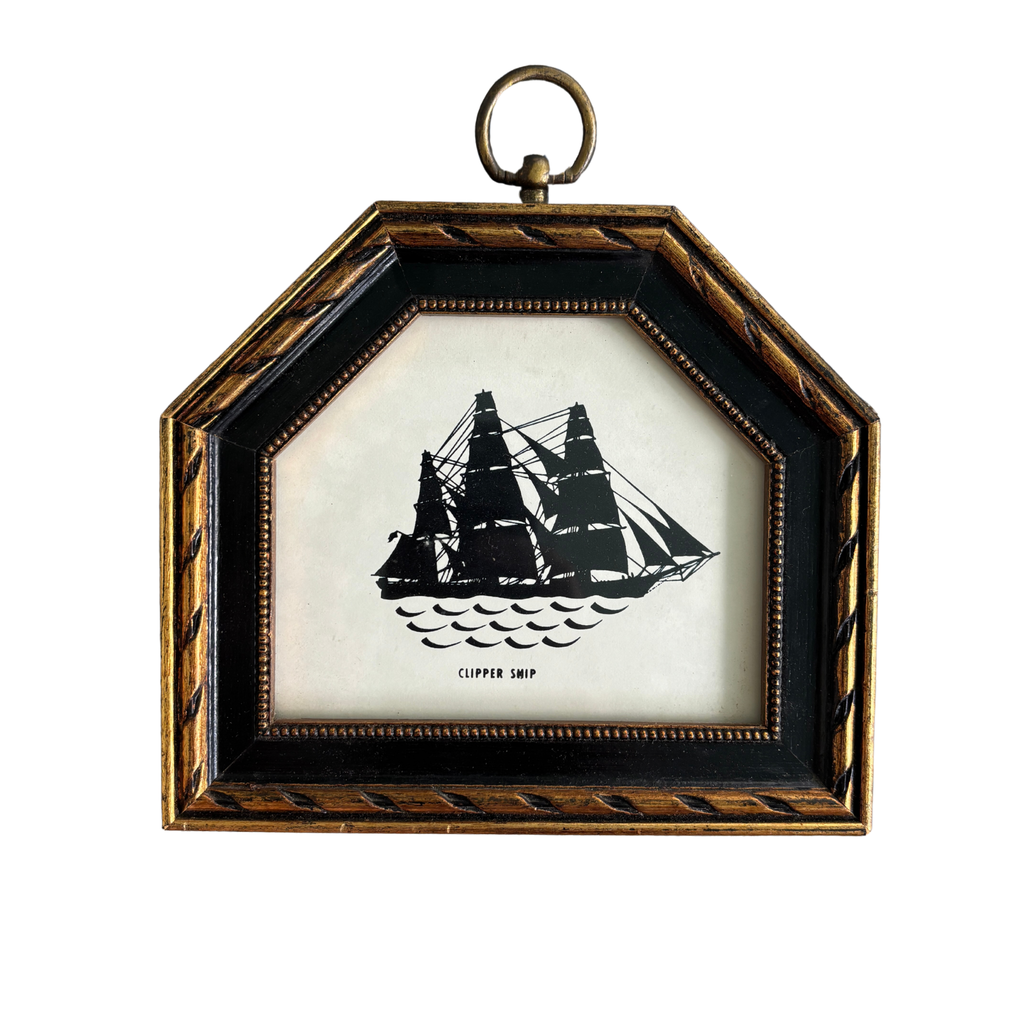 Vintage Clipper Ship Silhouette