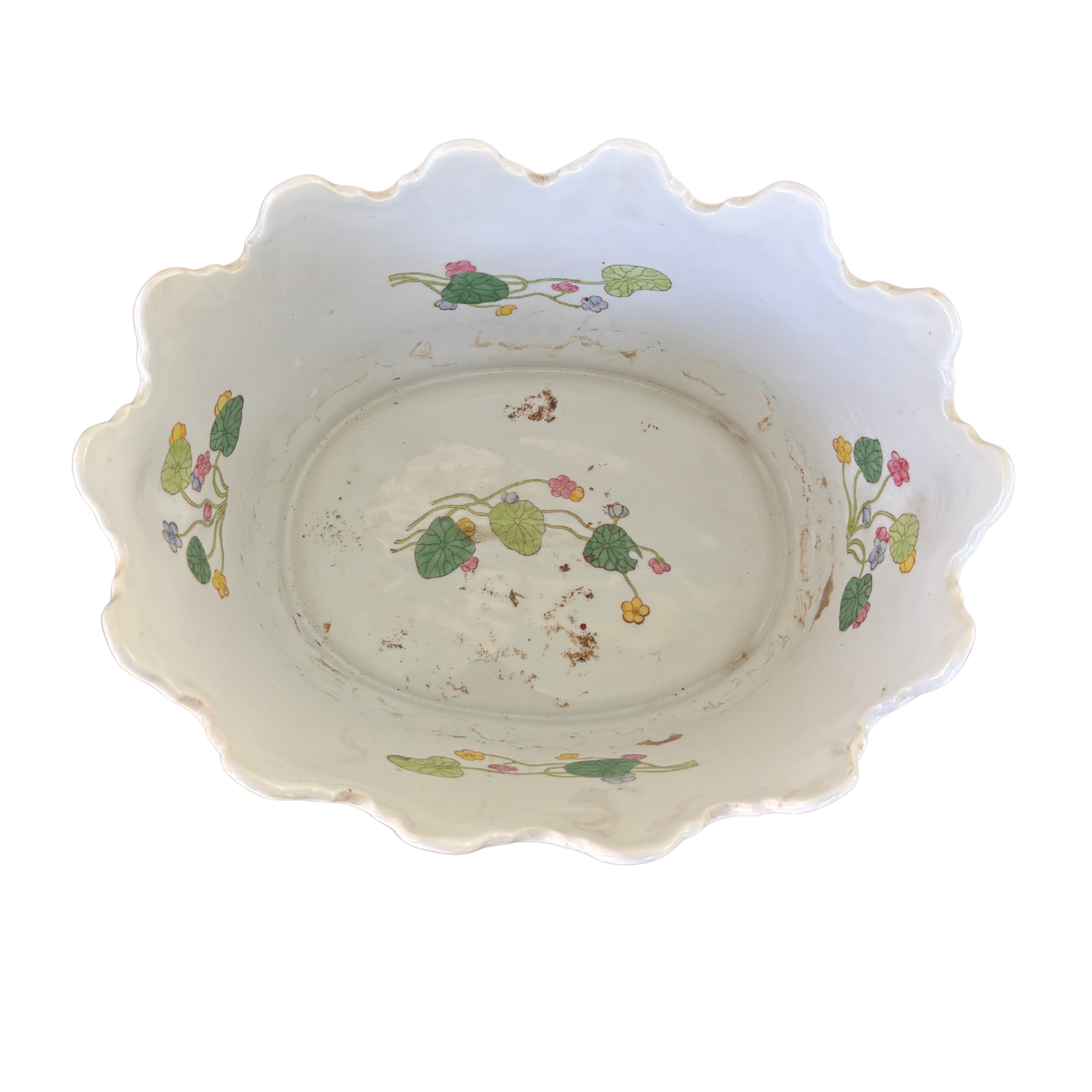 Yellow and Hot Pink Chinoiserie Cachepot