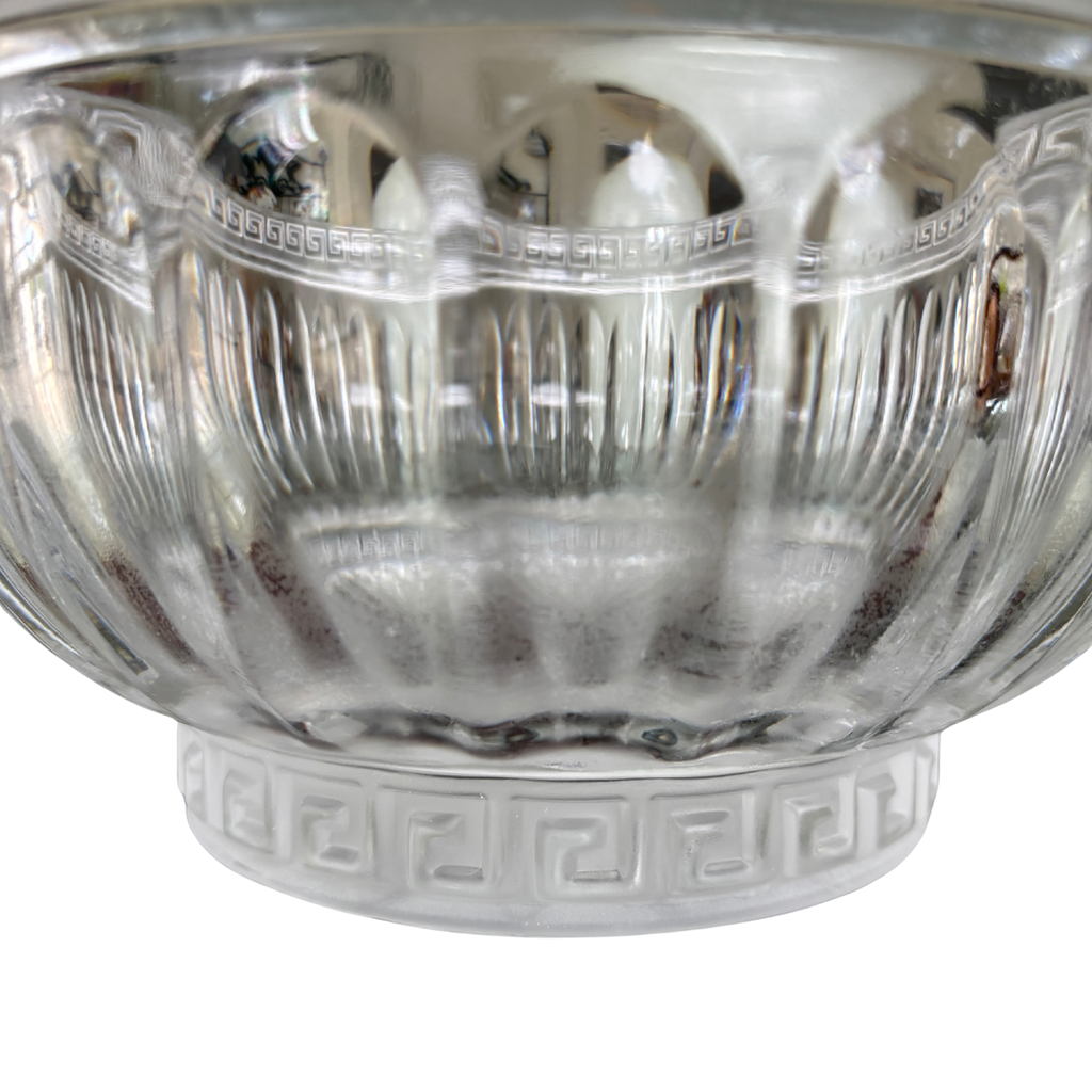 Vintage Crystal Greek Key Centerpiece Bowl