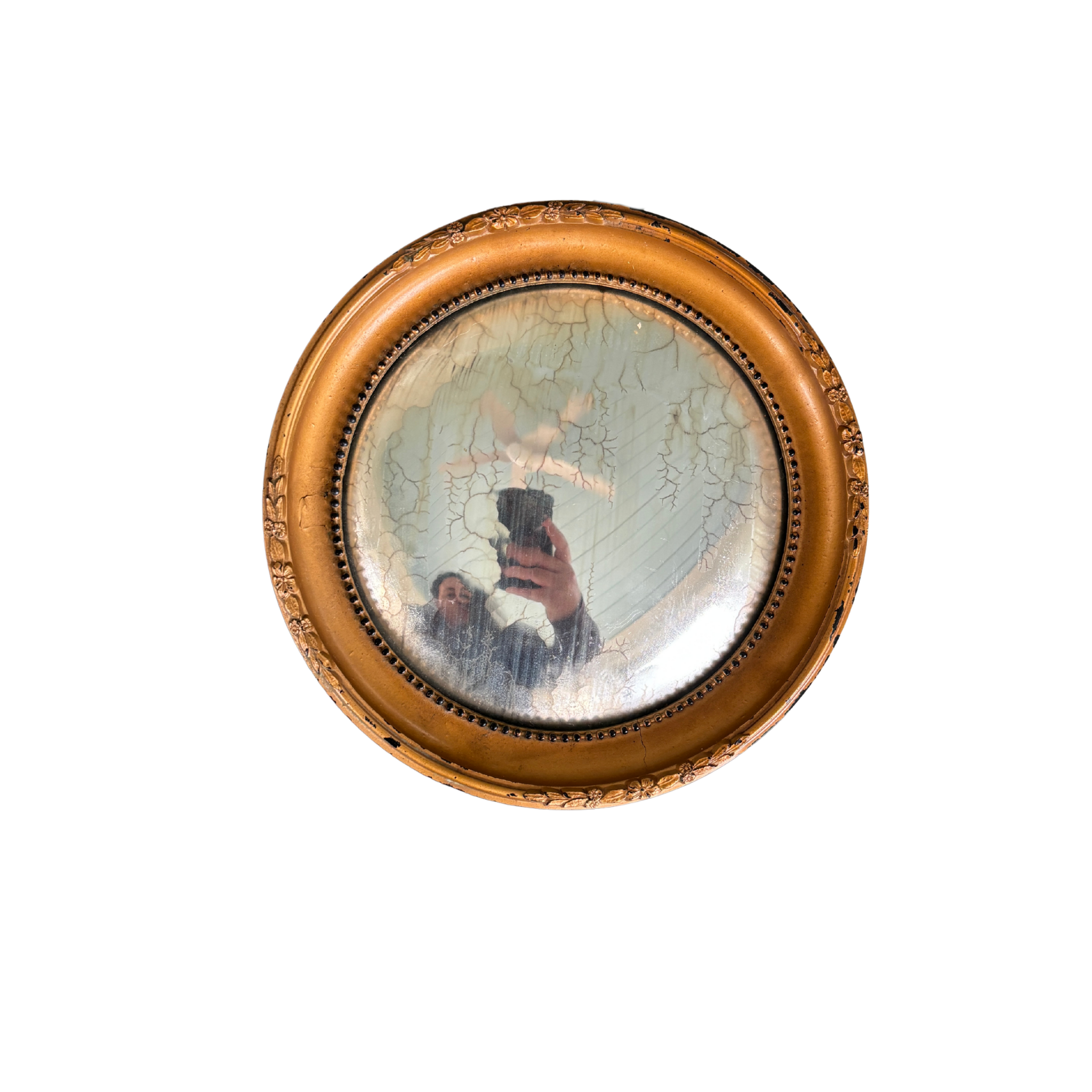 Vintage Gilt Convex Mirror