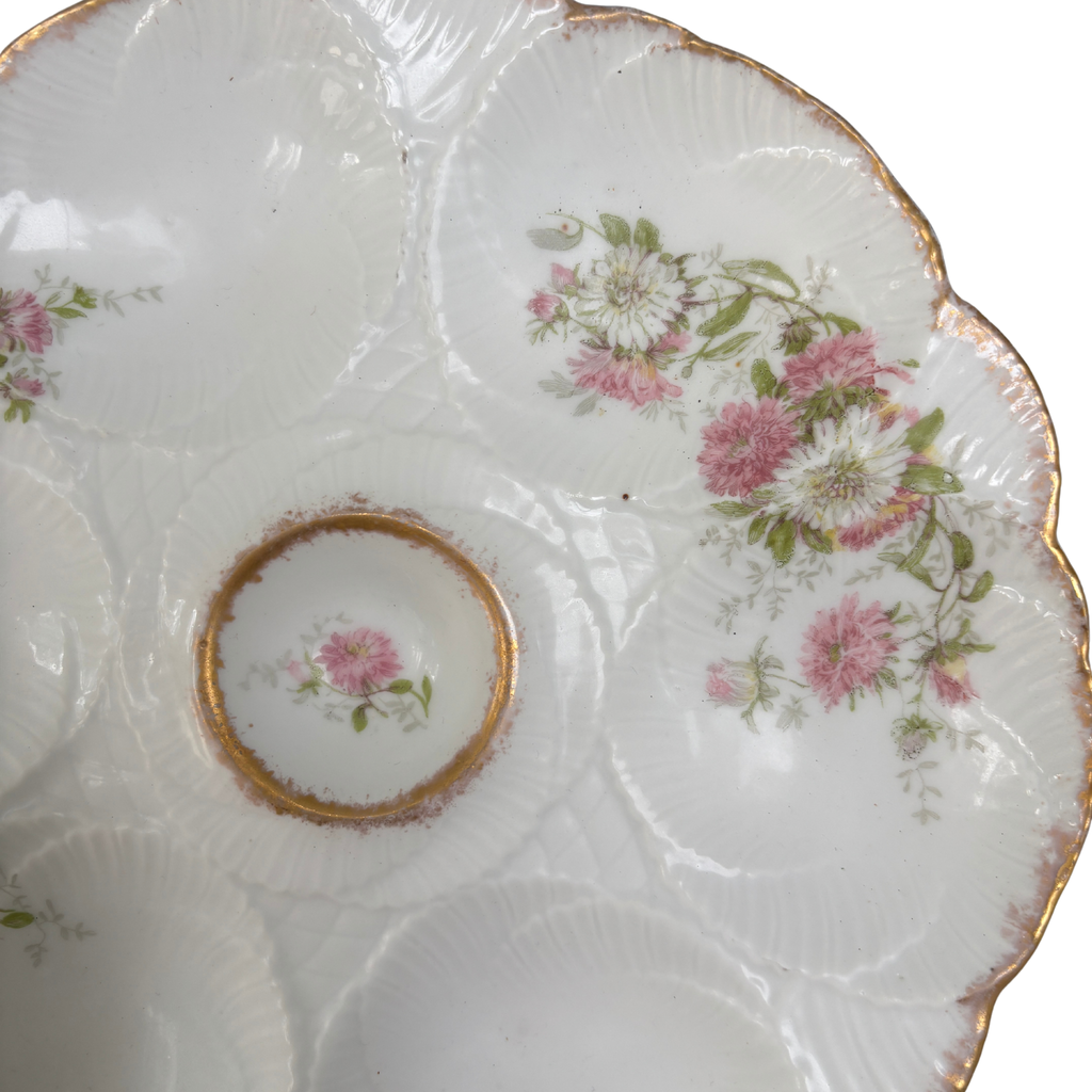 Antique Floral Oyster Plates, Sold Individually