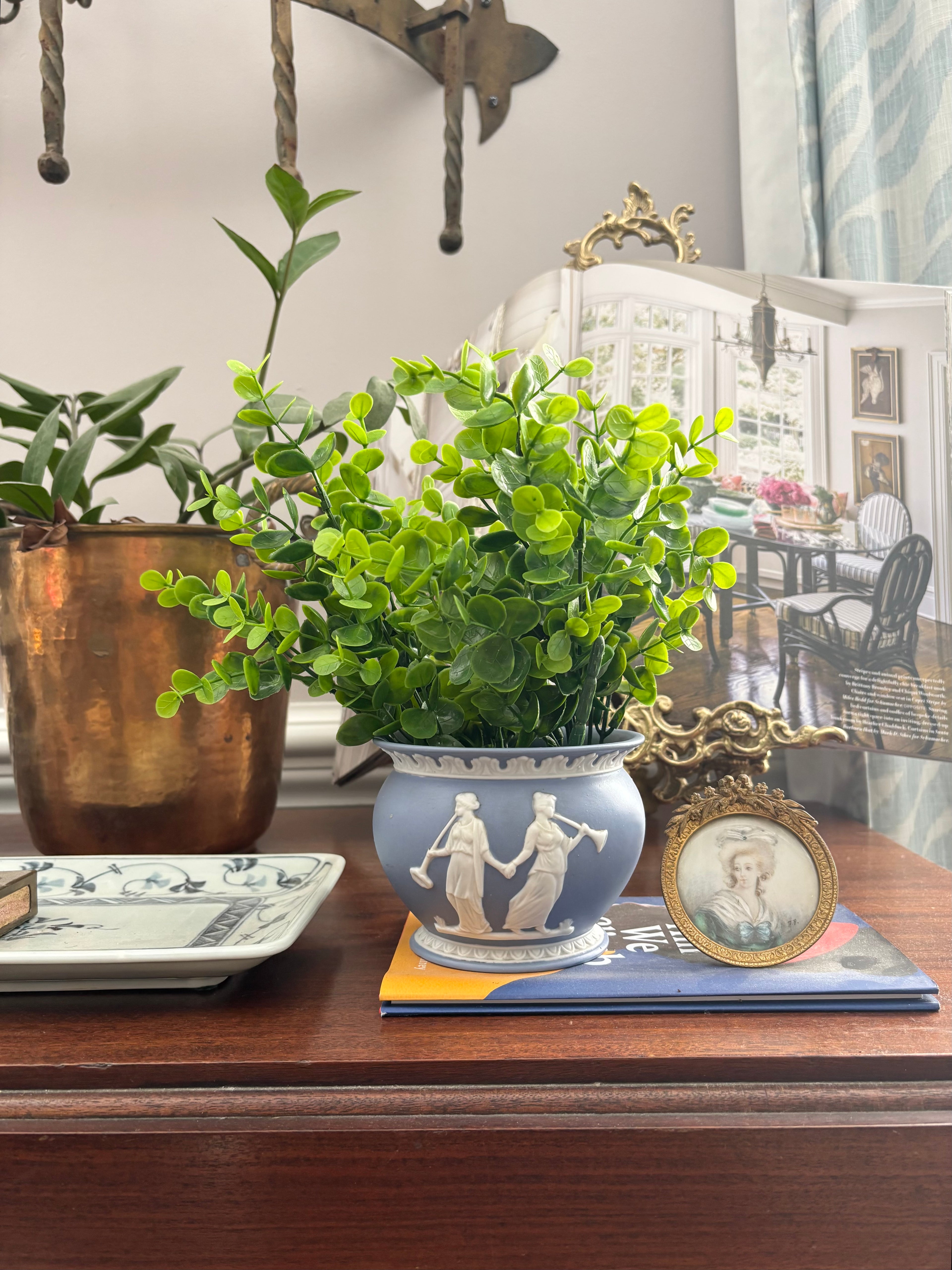 Wedgwood-Style Lavendar Blue Cachepot