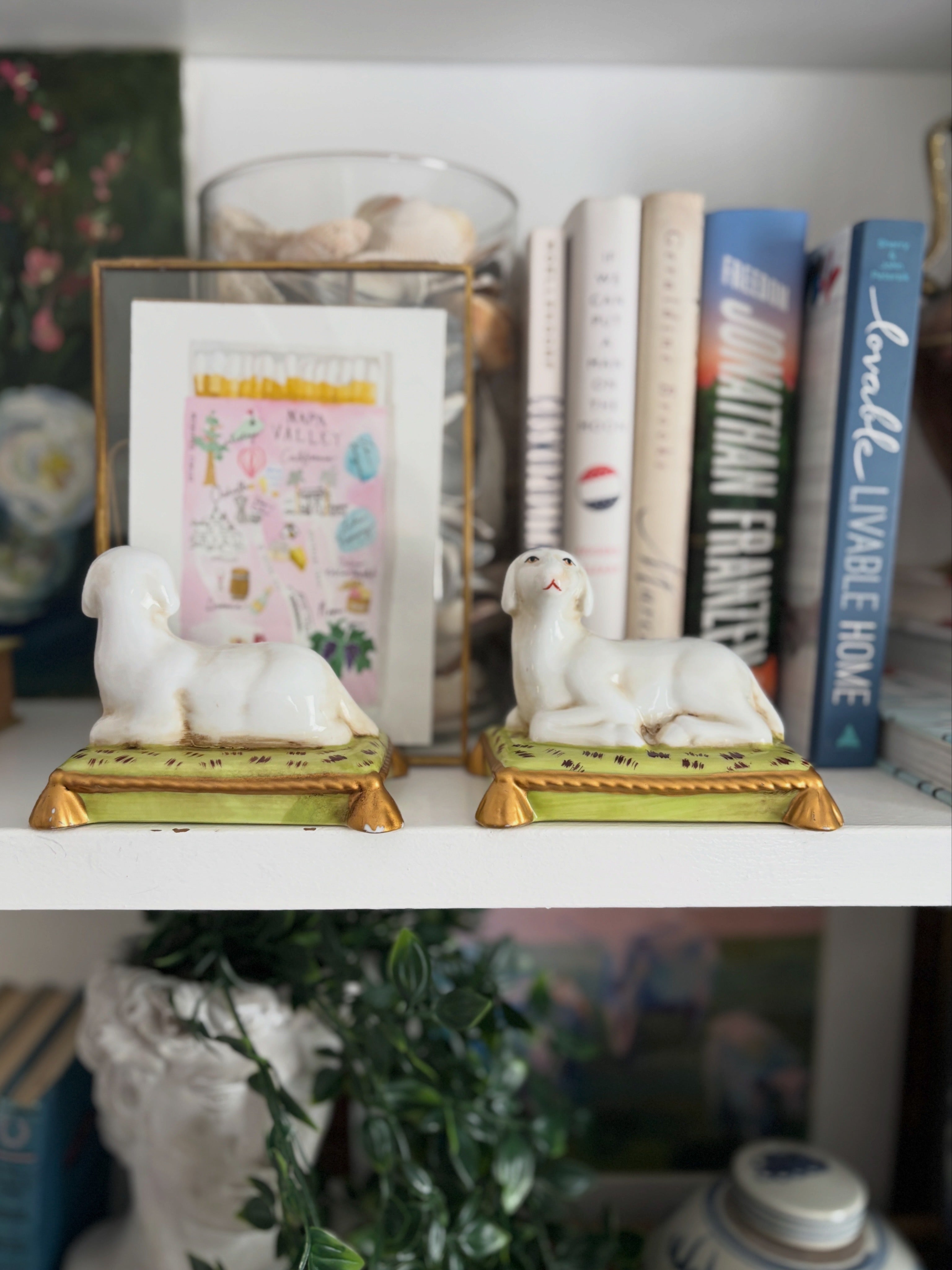 Reproduction Recumbent Sheep on Pillows