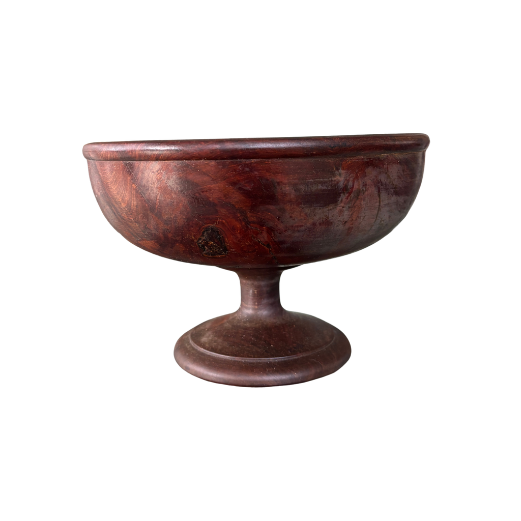 Turned Wood Pedestal Bowl