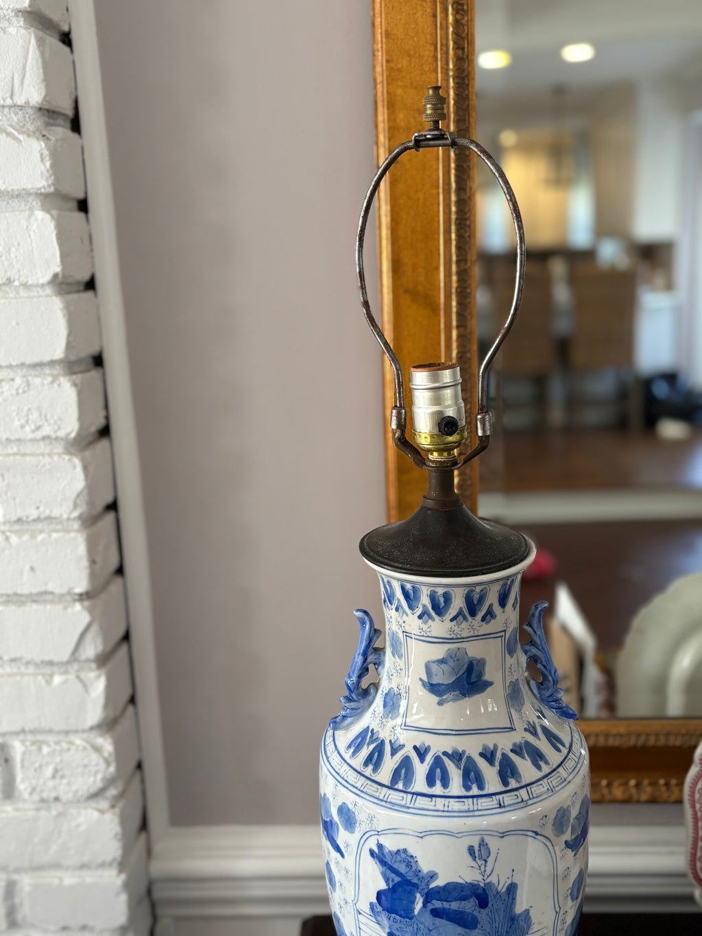 Blue and White Chinoiserie Table Lamp