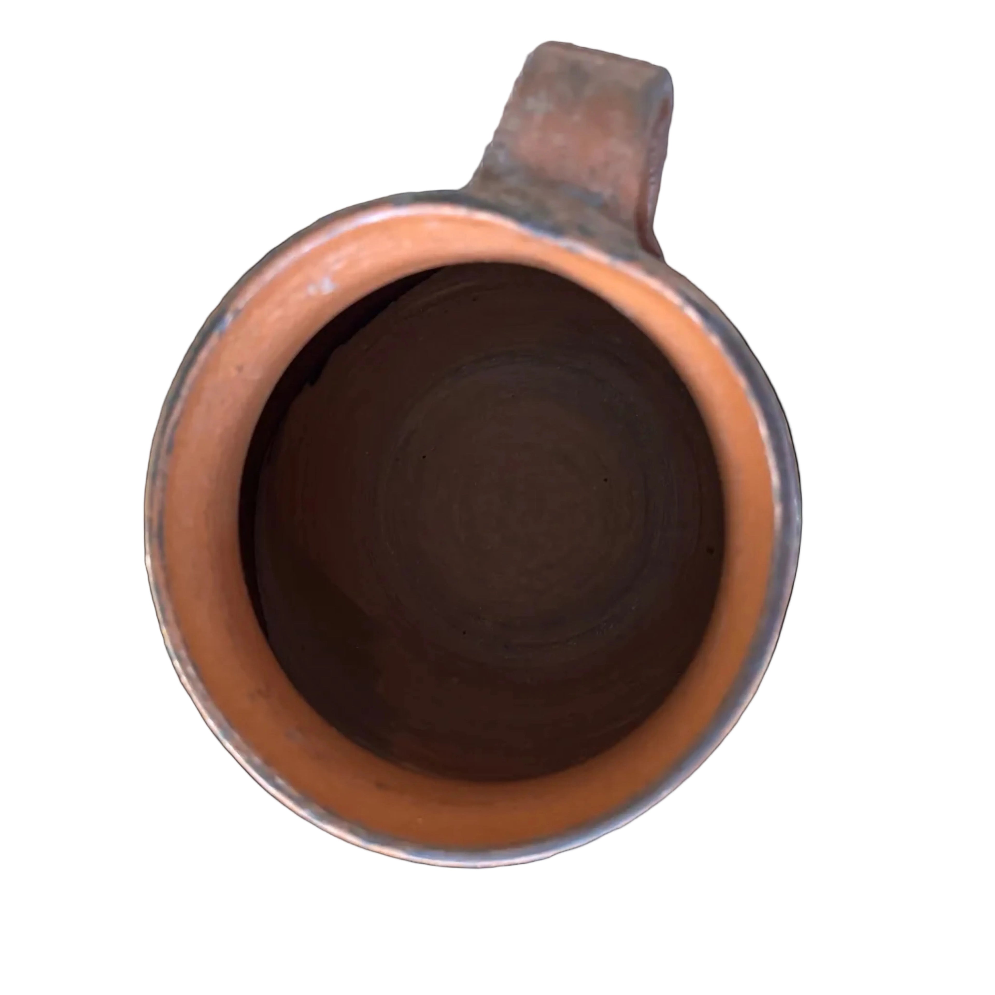 Older Vintage Hand-thrown European earthenware pitcher