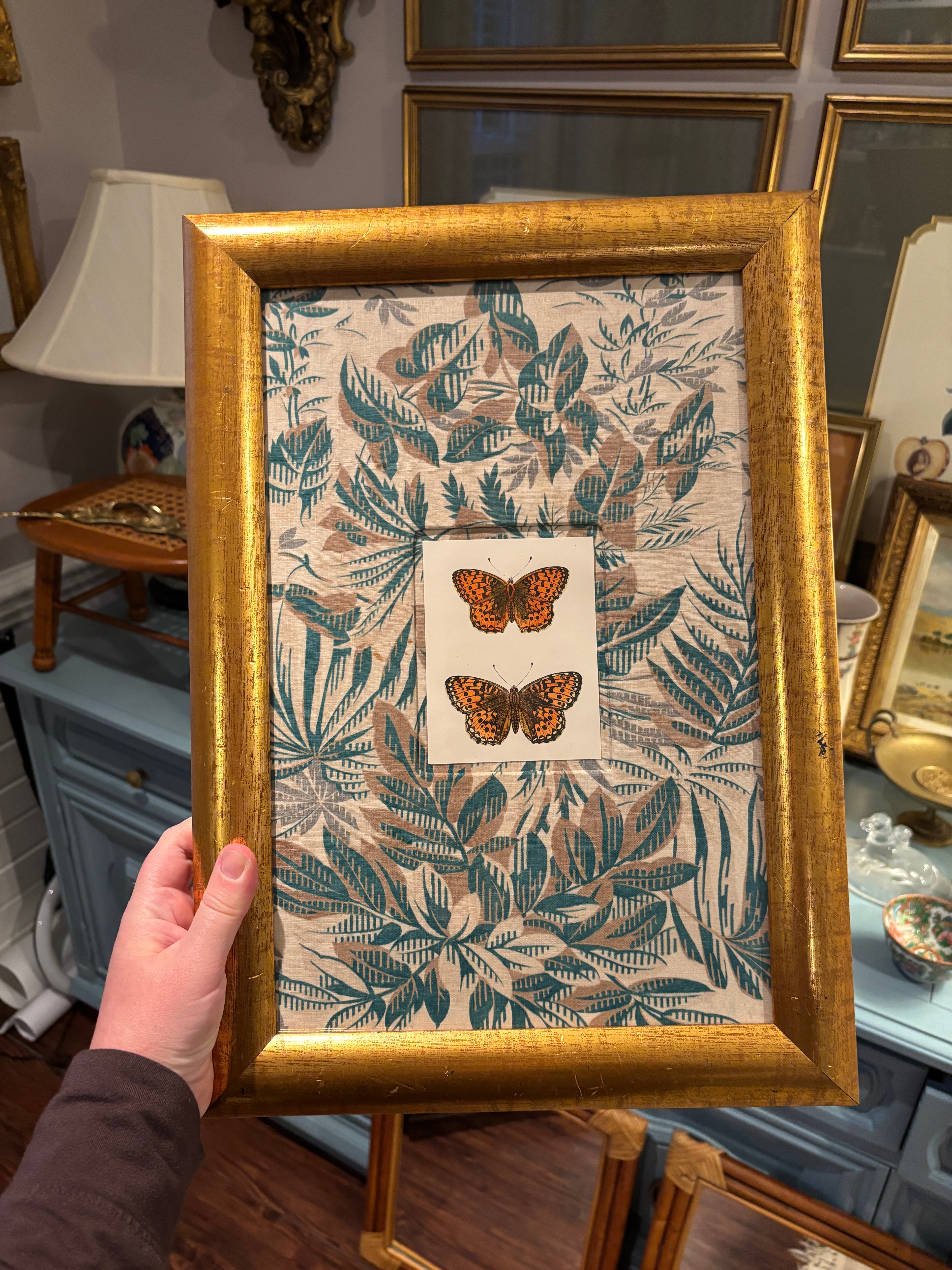 Antique fabric butterflies