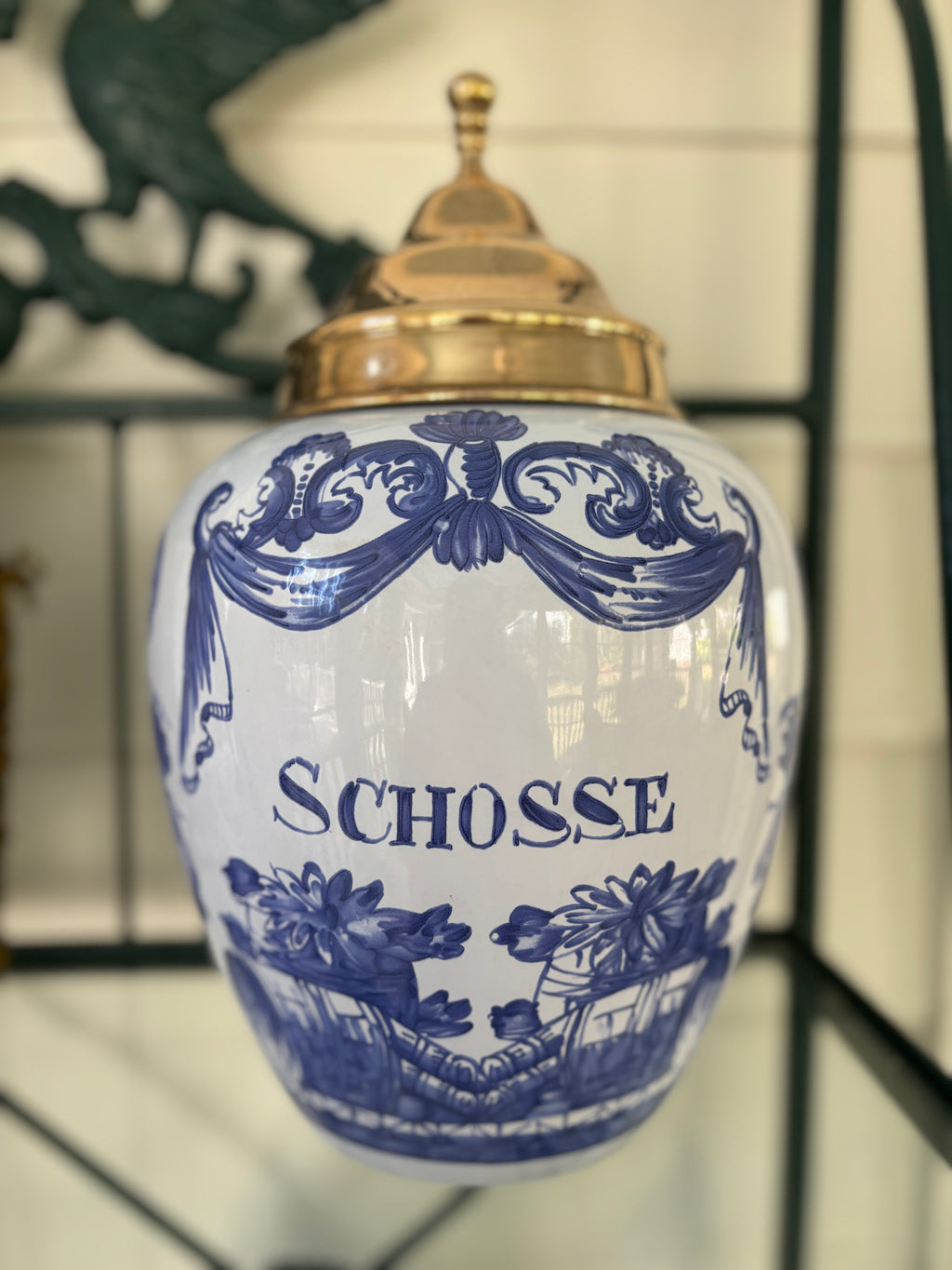 Delft-style Tobacco Jar by Mottahedeh