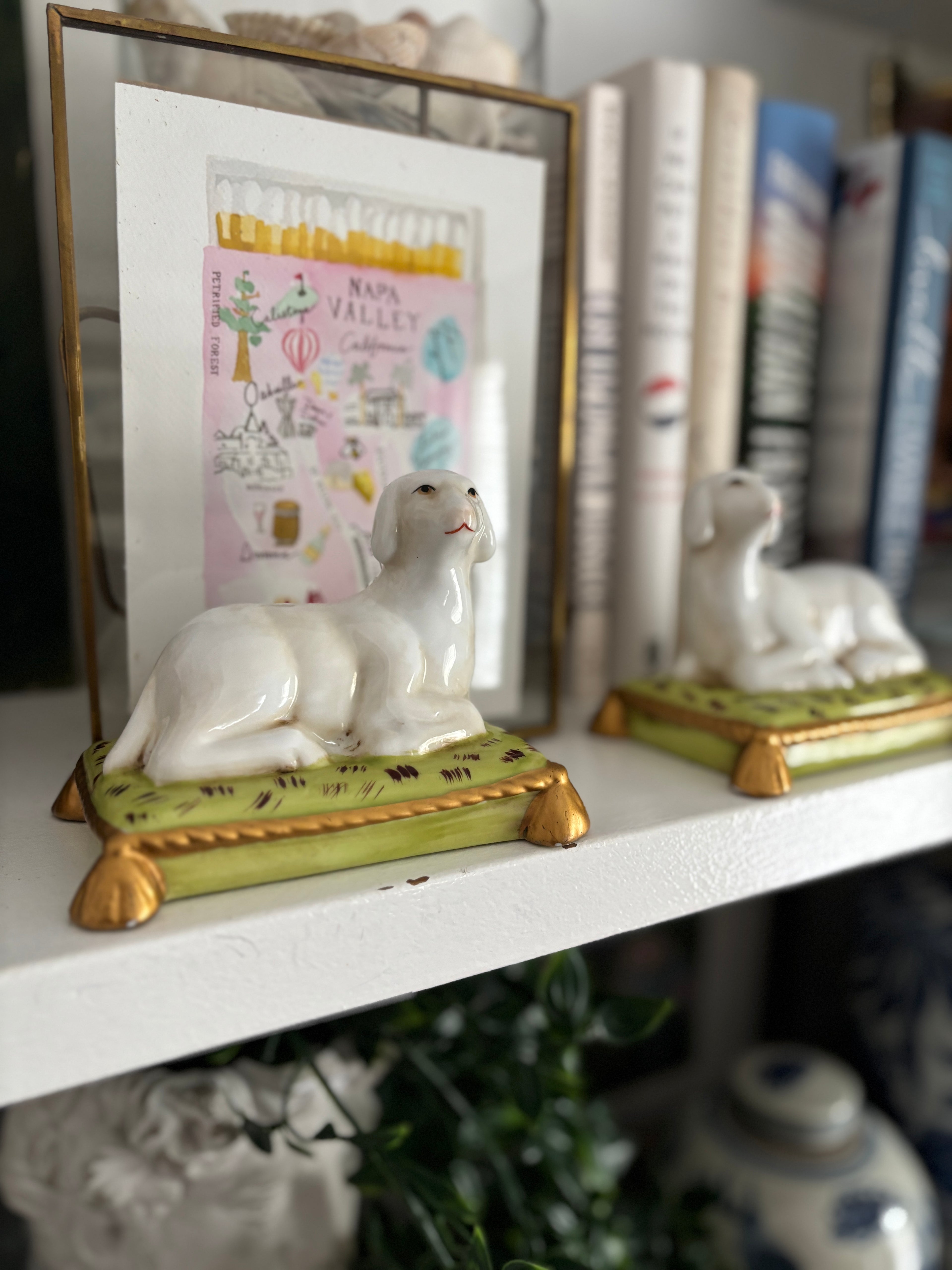Reproduction Recumbent Sheep on Pillows