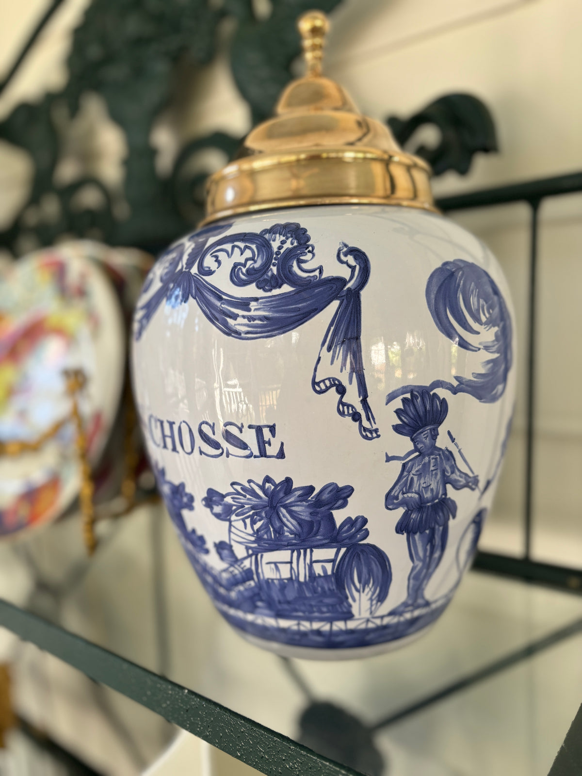 Delft-style Tobacco Jar by Mottahedeh