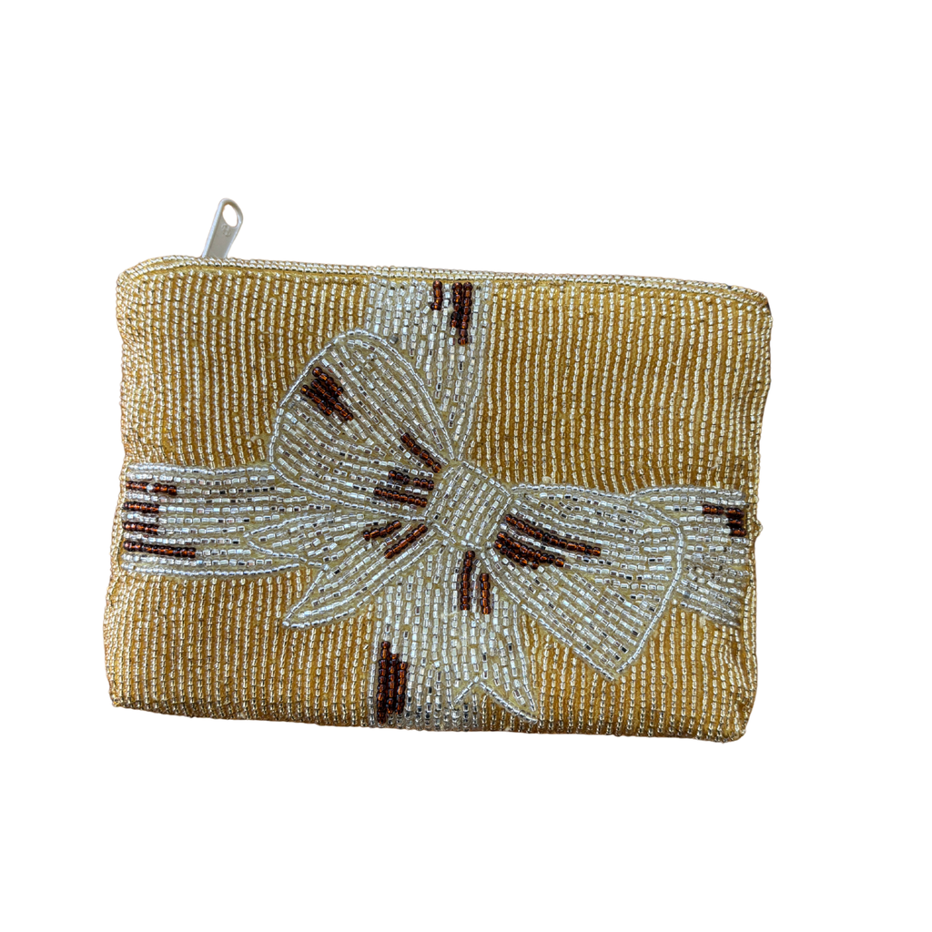 Neiman Marcus Beaded Zipper Pouch