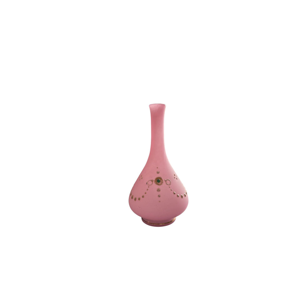 Pink satin opaline vase