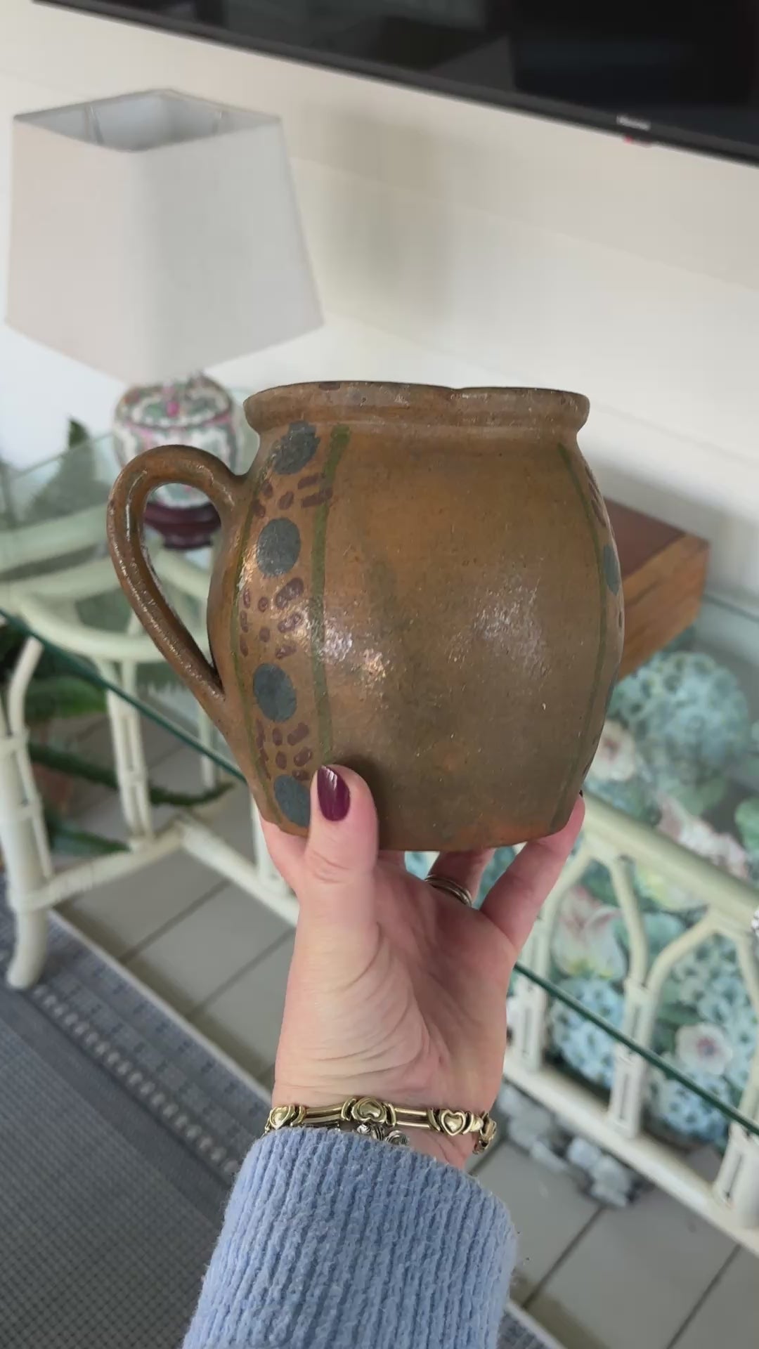 Vintage European Folk Pottery Mug